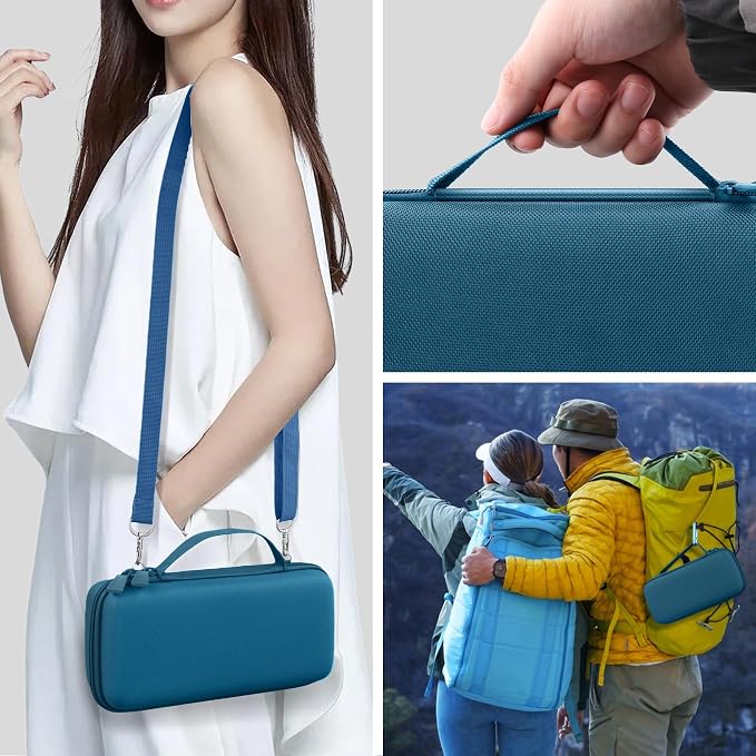 co2CREA Hard and Silicone Case Replacement for Bose New SoundLink Flex 2nd Gen Bluetooth Portable Speaker, with Carabiner and Shoulder Strap (Twilight Blue Case)