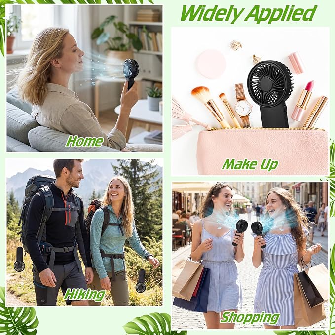 Sumind 12 Pcs Small Personal Portable Fan Mini Handheld Bulk 1 Speed Electric Cute Battery Powered for Neck Lash Makeup Women Men Travel Camping Indoor Outdoor Summer (Black)