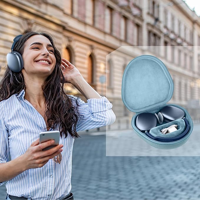 co2CREA Hard Case with Sleep Mode Replacement for Apple AirPods Max 2 / AirPods Max Wireless Over-Ear Headphones (Sky Blue Case)