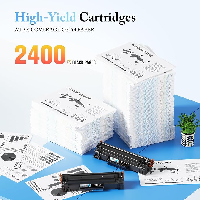 LxTek Compatible Toner Cartridge Replacement for Canon 137 Toner Cartridge CRG137 CRG 137 to use with ImageClass D570 MF236n MF232w MF216n MF244dw MF242dw MF232w(4 Pack, Black)