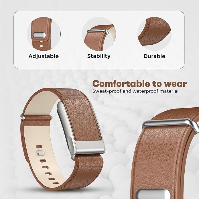 DADO Luxe Tapered Leather Replacement Band Compatible with WHOOP 5.0, One, Peak, and Life Fitness Tracker – Durable & Comfortable | Not for Whoop Gen 4