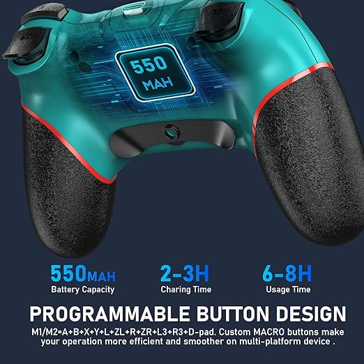 Diswoe Controller for Switch, Wireless Pro Controller for Switch 2/Switch/Switch Lite/Switch OLED, Remote Gamepad with Joystick, Adjustable Turbo Vibration with Programmable Function