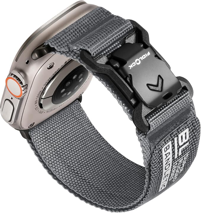 Bandletic Compatible with Apple Watch Ultra 2 Band for Men, Soft Nylon Sport Loop with Magnetic Fidlock V-Buckle for iWatch 49mm(Ultra 3/2/1),46mm(11/10),45mm(9/8/7),44mm(SE3/SE2/SE/6/5/4),42mm(3/2/1)