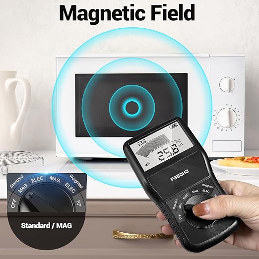 EMF Meter, 3-in-1 EMF Detector Portable Electromagnetic Field Radiation Detector, Suitable for Home, Office EMF Inspections and Ghost Hunting