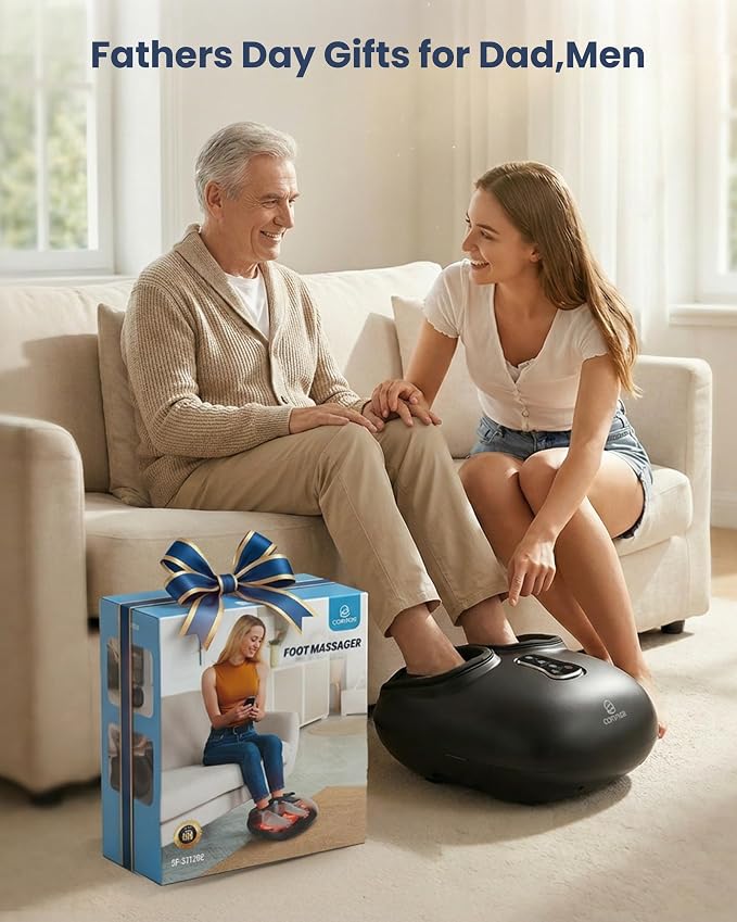 COMFIER [2026 Fathers Day Gift for Men,Shiatsu Foot Massager with Fast Heat,Kneading Rolling Compression,Extra Vibration, FSA Eligible HSA Store, Plantar Fasciitis,Neuropathy Pain, Bigger Size 13IN