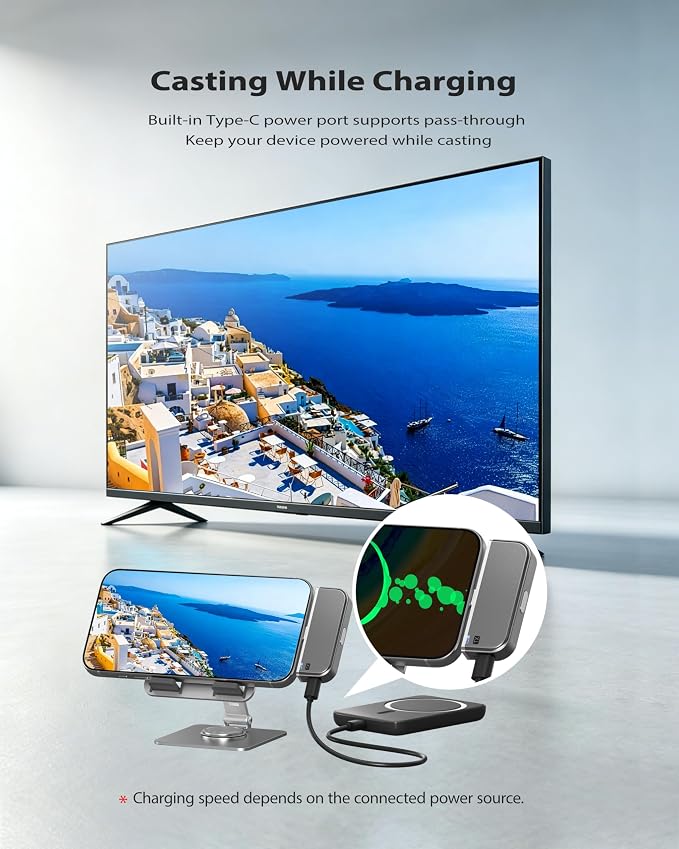 2026 Type-C Wireless HDMI Transmitter and Receiver, Plug & Play USB C HDMI Transmitter Extender, Wireless Casting Video and Audio for Phone Laptop PC to TV Projector Monitor