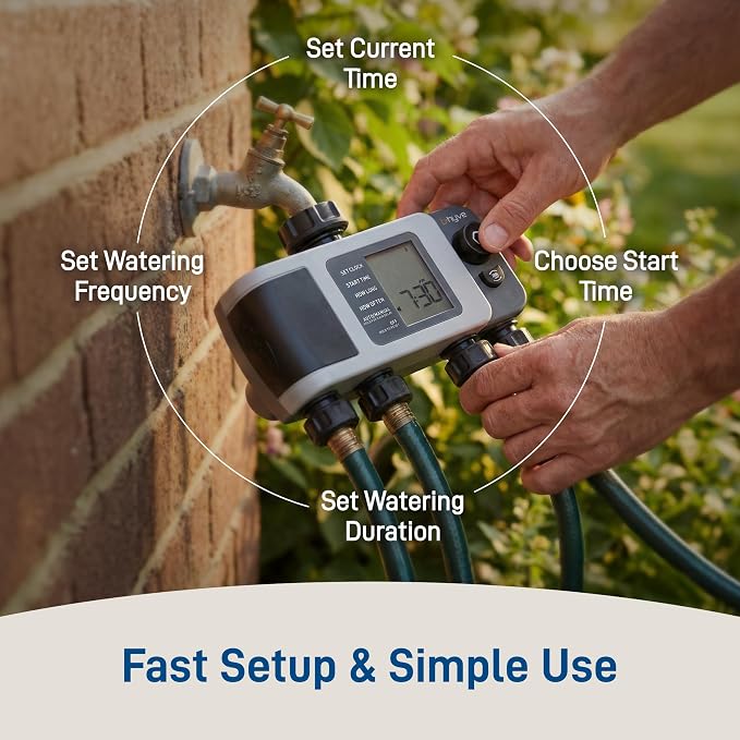 Orbit B-hyve XD 4-Port Smart Hose Watering Timer - App Controlled - Smart WeatherSense - Bluetooth Sprinkler Timer with Remote Control - Multi Outlet Yard Irrigation System - 24634