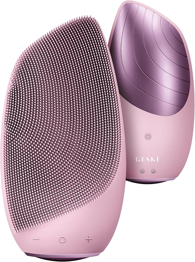 GESKE SmartAppGuided Sonic Thermo Facial Brush | 6 in 1 | Skin Cleansing | Cleansing Brush with Thermal Function | Electric Facial Massager