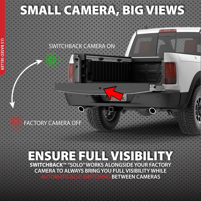 Switchback Solo Down Tailgate Backup Camera for Truck – Back Up Camera Plug & Play (Ford, Ford F-150 2015-2020)