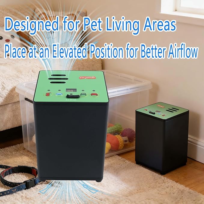 Elegantlife Portable Air Ionizer & Deodorizer – Rechargeable Odor Eliminator for Car, Closet & Enclosed Spaces, Compact Air Freshening Device with 6 Modes