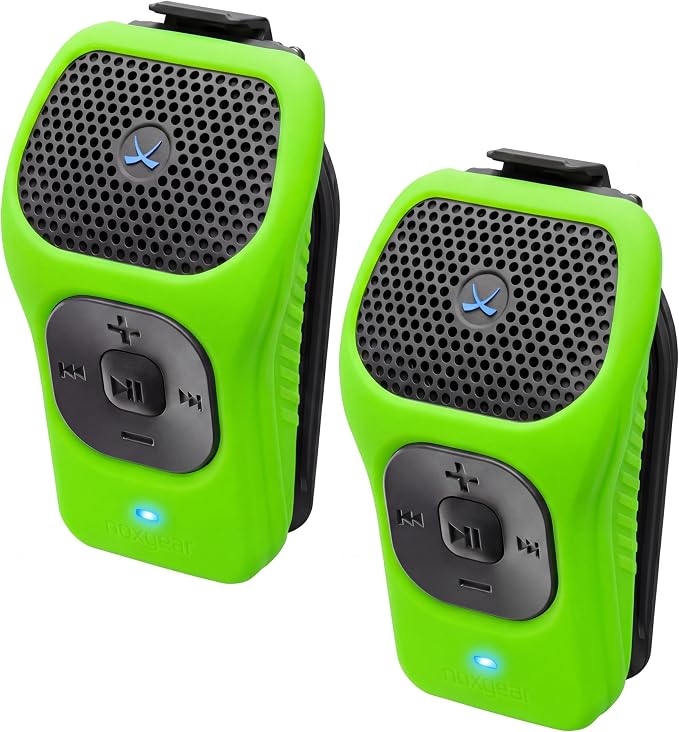 noxgear 39g Wearable Bluetooth Speaker, Magnetic Mini Clip-On EDC Gear, Waterproof Up to 15 Hours Playtime | Clip On Speaker, Wearable Speaker with Microphone, 100ft Range (Color: Bright Green)