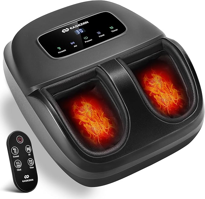 EaseZen Shiatsu Foot Massager with Heat & Remote, 2026 Upgraded Deep Kneading Foot Massager for Plantar Fasciitis, Neuropathy & Tired Feet, Fits Up to Size 14, Gifts for Women