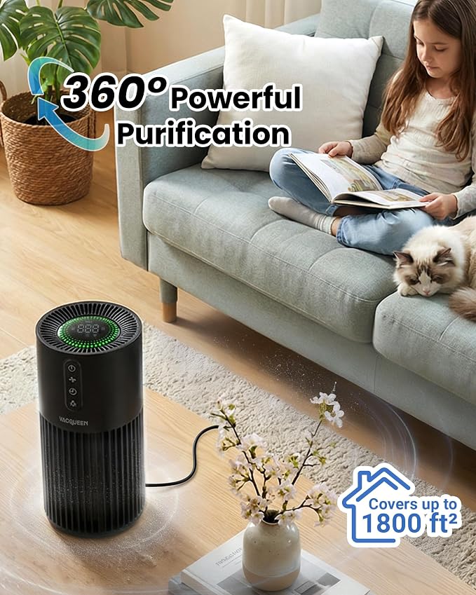 Air Purifiers for Bedroom, Smart WiFi HEPA Air Purifier for Home Pets, Smart Dog Water Bowl Dispenser Large, 10L/ 338Oz Smart Dog Water Fountain Stainless Steel with APP Monitoring