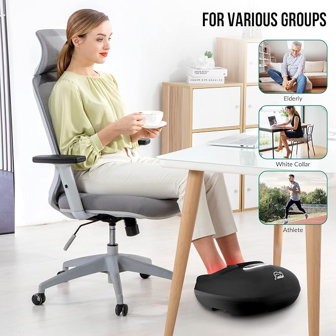 Snailax Shiatsu Foot Massager with Heat - Deep Kneading, Compression, Vibration, 2026 Feet Massager Machine for Plantar Fasciitis, Neuropathy, Foot Warmer, Size 13, Gifts Father Day for Dad, Men