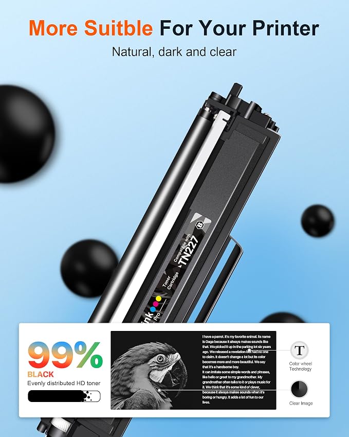 E-Z Ink Pro Toner Cartridge Replacement for Brother TN227 Black TN-227BK TN227BK TN223 High Yield to use with Brother HL-l3270CDW MFC-L3770CDW MFC-L3750CDW HL-L3230CDW HL-L3290CDW HL-L3210CW (2 Black)
