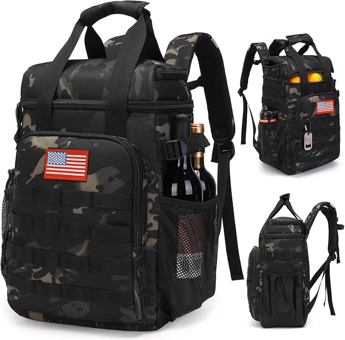 Tactical Backpack Cooler,Lunch Backpack for Men Adults Work with Handle，Soft Cooler Backpack Insulated Waterproof Leak Proof