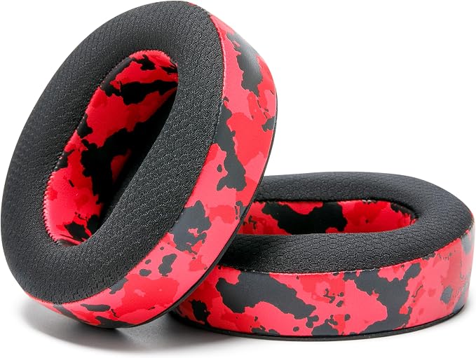 WC Freeze Maxwell - Cooling Gel Replacement Earpads for Audeze Maxwell Headphones by Wicked Cushions - Elevate Comfort, Durability, Thickness & Sound Isolation for Epic Gaming Sessions | Red Camo
