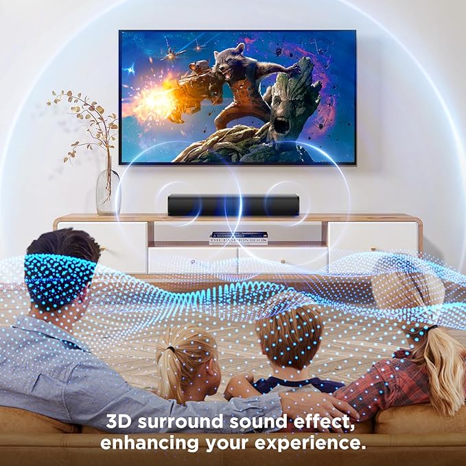MZEIBO Sound Bar,50W for Smart TV Bluetooth 5.3 Speaker 17 Inch TV Speaker with ARC/Optical/AUX Connections