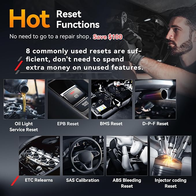 ‌iCarsoft LR V2.0-D Scanner‌ Multi-System Diagnostics, ABS/SRS/Oil Reset and More, Live Data & Battery Test ‌Free Update