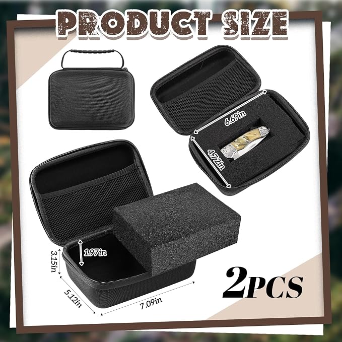 Relaxweex 2 Sets EVA Hard Case with Customizable Foam 7.1 x 4.7 x 3.1 Inch Protective EVA Carrying Case Shockproof Outdoor for Camera, Digital Products, Electronic Instruments