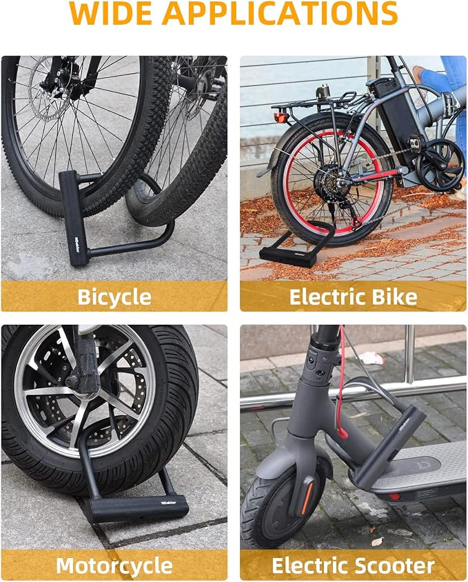 NDakter Large Bike Locks Heavy Duty Anti Theft, 18mm Thick, Motorcycle Wheel Lock with 3 Keys, for Ebike, Escooter, Fat-Tire and Dirt-Bike