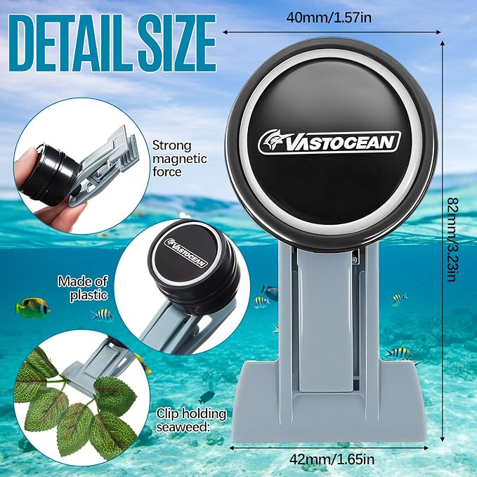 Blulu 1 Pcs Magnetic Seaweed Feeding Clips Saltwater Aquarium Tank Accessories Algae Magnet Seaweed Feeder for Fish and Aquatic Pets, Automatic Fish Feeder