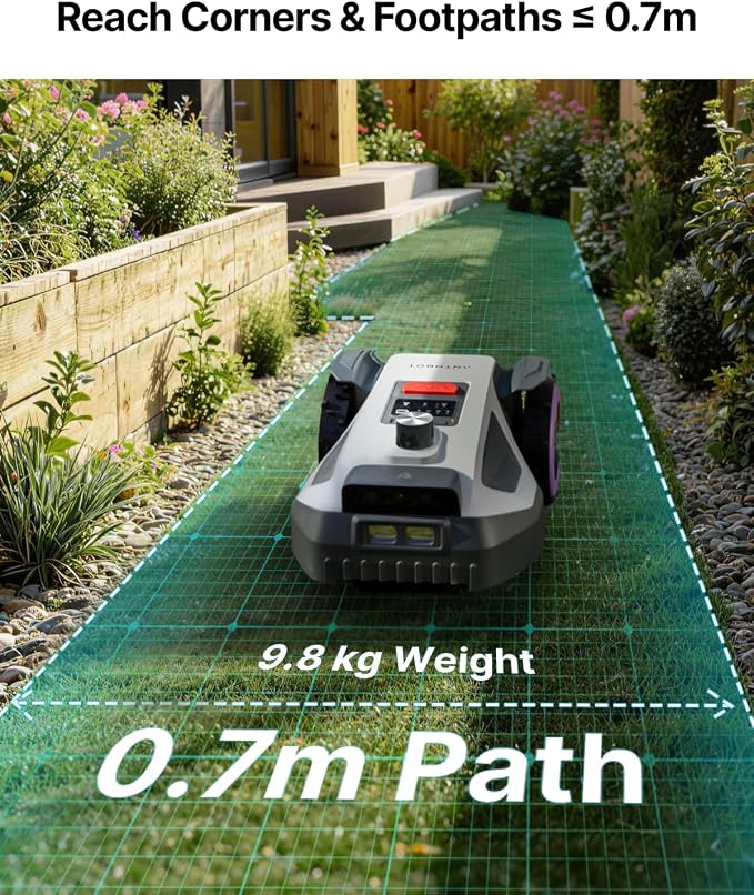 ANTHBOT M5 Lidar Robot Lawn Mower, 360°LiDAR+Vision Perimeter Wire Free 1/8 Acre, Vision Obstacle Avoidance Robotic Lawnmower with Automatic Mapping Zone Division, 45% Slope, App Control