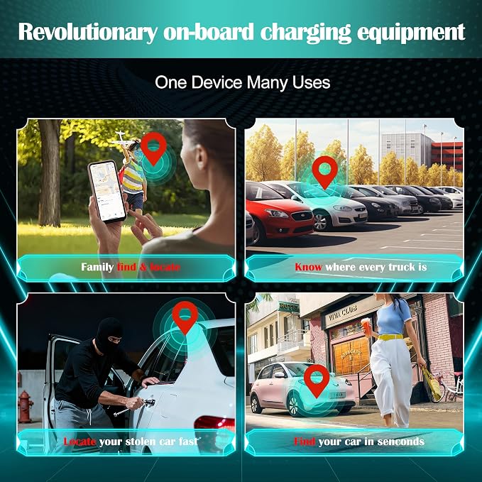 Car Anti-Loss Device with Charging Port - Real-Time Location Tracking, Compatible with Apple Find My (iOS Only)-Sliver