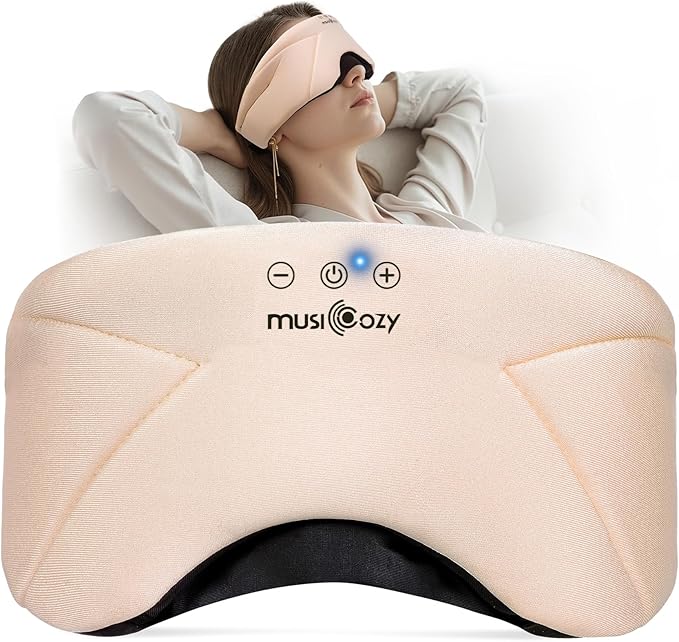 MUSICOZY Bluetooth 5.4 Sleep Headphones Headband, Zipper Washable Eye Mask with HD Stereo Speakers + Wireless Sports Headband, 14H Playtime Music Headphones for Sleeping, Running, Travel, Meditation
