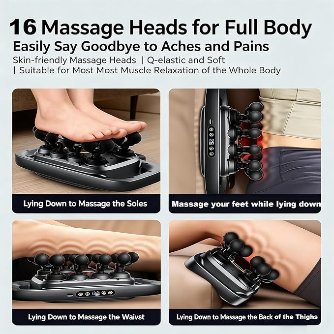 VINGVO 16 Head Muscle Massager 3 Modes 30 Levels Deep Tissue Massage Gun for Full Body Relaxation