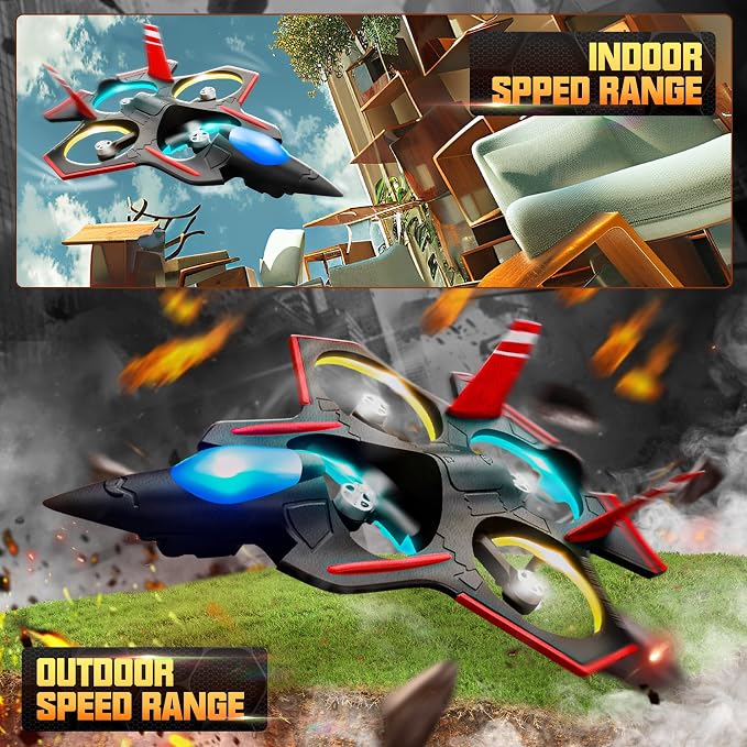 BEZGAR Brushless RC Plane with Camera | 2.4GHZ Remote Control Airplane, 6-axis Gyro Stunt Plane for Kids, RC Helicopter, 360°Flip Jet Fighter for Beginners with LED Navigation Lights