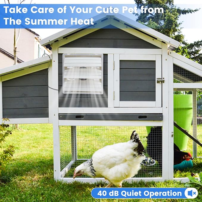 Fanspex Solar Exhaust Fan, Solar Powered Vent Fan Kit for Outside Greenhouse Shed Chicken Coop (10" Fan)
