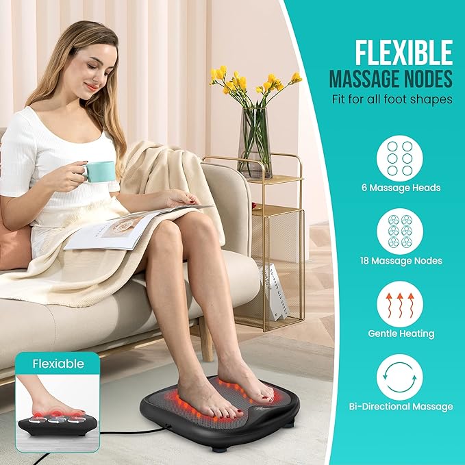 Snailax Shiatsu Foot Massager with Heat, Electric Feet Massager Machine for Plantar Fasciitis, Heated Foot Warmer, Gifts for Men, Women