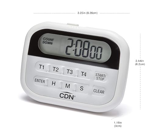 CDN PT2 Component Design Northwest 4-Event Clock Digital Timer, White