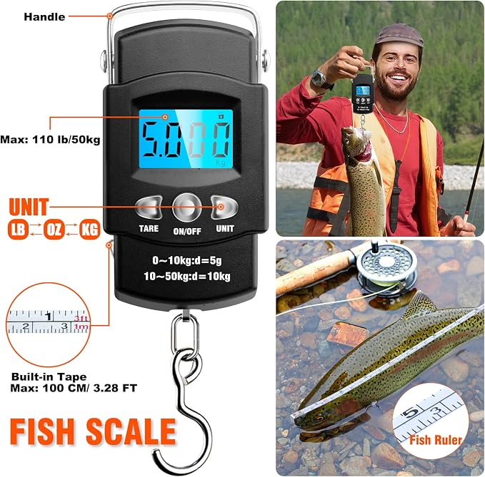 Fishing Gear for Men Gifts - Unique Men's Fishing Gift Basket - Fishing Gifts for Men - Gifts for Fisherman - Includes Free Lure- Upgraded Version
