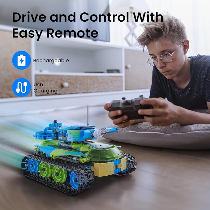 Sillbird Bundle - 2 Items Dragon Building Kit & Robot Car Toy with Remote Control Christmas STEM Gifts for Boys Ages 8-14, Technic Coding Stunt Racer Toys for Kids Birthday