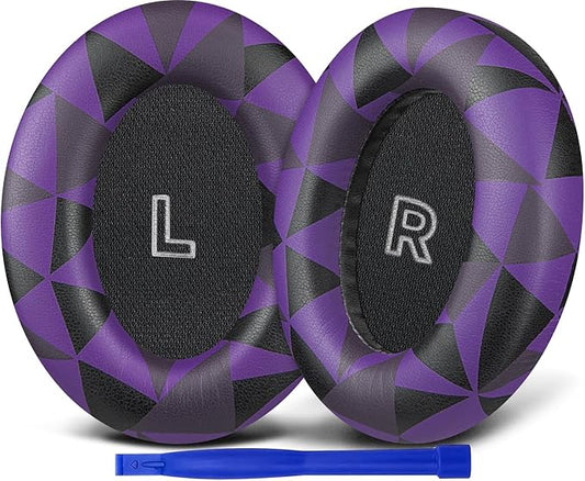 SOULWIT Replacement Earpads for Bose QC Ultra/New QuietComfort Ultra(2nd Gen) Wireless Headphones, Ear Pads Cushions with Softer Protein Leather, High-Density Noise Isolation Foam - Purple Black