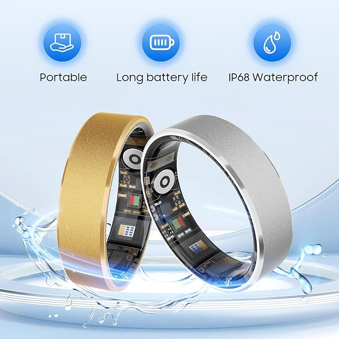 2026 Smart Ring New Health Tracker, IP68 Waterproof, iOS/Android Compatible, Sleep, Exercise & Health Monitoring, No Subscription, 5-Day Battery Life for Women & Men (Silver, 10)
