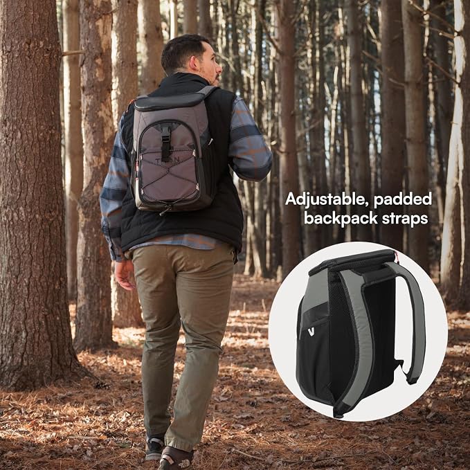 Titan by Arctic Zone Backpack Cooler, Insulated Soft Sided Bag with Leak Proof Lining and Padded Straps, for Lunch, Picnic, and Travel, 24 Can Capacity