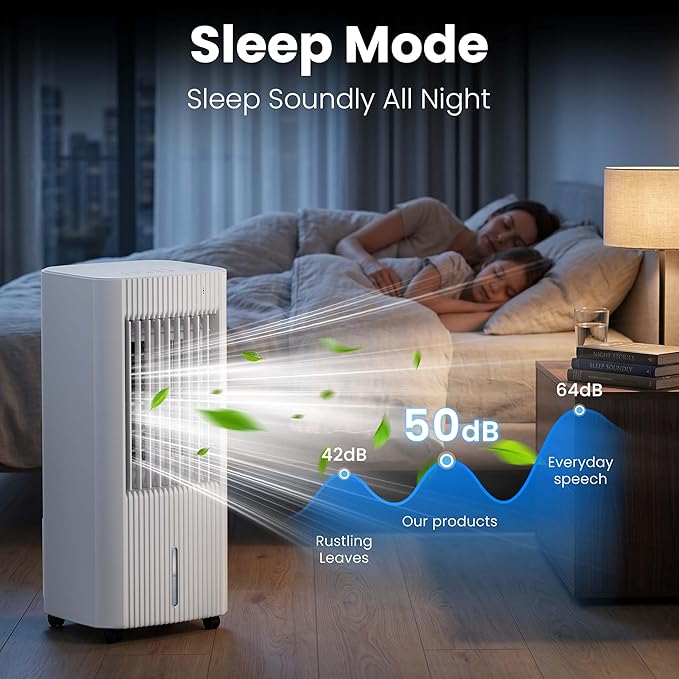 COWSAR Evaporative Air Cooler, 3-in-1 Portable Air Conditioners with Remote, 3 Modes & 3 Speeds, Portable Swamp Cooler with Rapid Cooling, 15H Timer, Air Cooler Fan for Bedroom Office