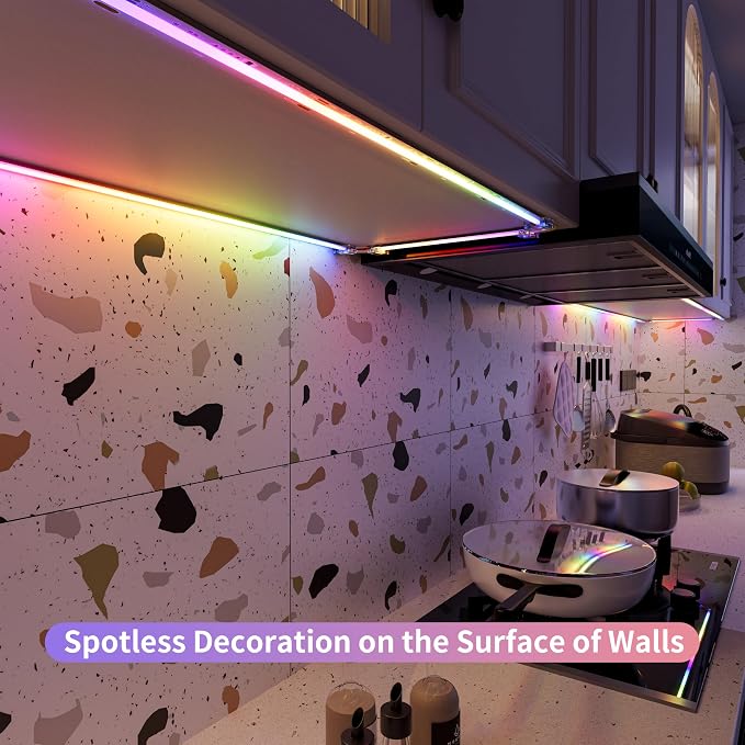 PAUTIX RGB Smart IC COB LED Strip Light Addressable 32.8ft/10m,UL-Listed 24V Color Flowing Strip Light Multicolor Flexible Tape Light for TV,Bedroom,Party DIY Decoration(Without Controller&Adapter)