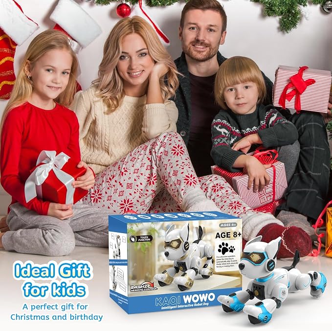 PeachLeaf Smart Robots Dog Toy for Kids, Programmable Interactive RC Robotic Pets with Voice Control and Touch Sensory, Imitates Animals Music Dancing, Present for Kids Boys and Girls