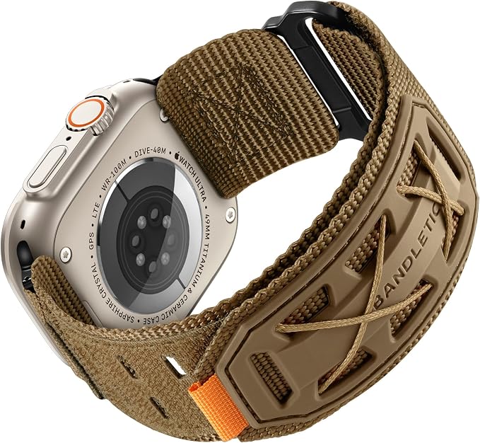 Bandletic Compatible with Apple Watch Series 10 Band Men Women, Wide Tactical Military Nylon Loop Sport Bands for iWatch 49mm(Ultra 3/2/1),46mm(11/10),45mm(9/8/7),44mm(SE3/SE2/SE/6/5/4),42mm(3/2/1)