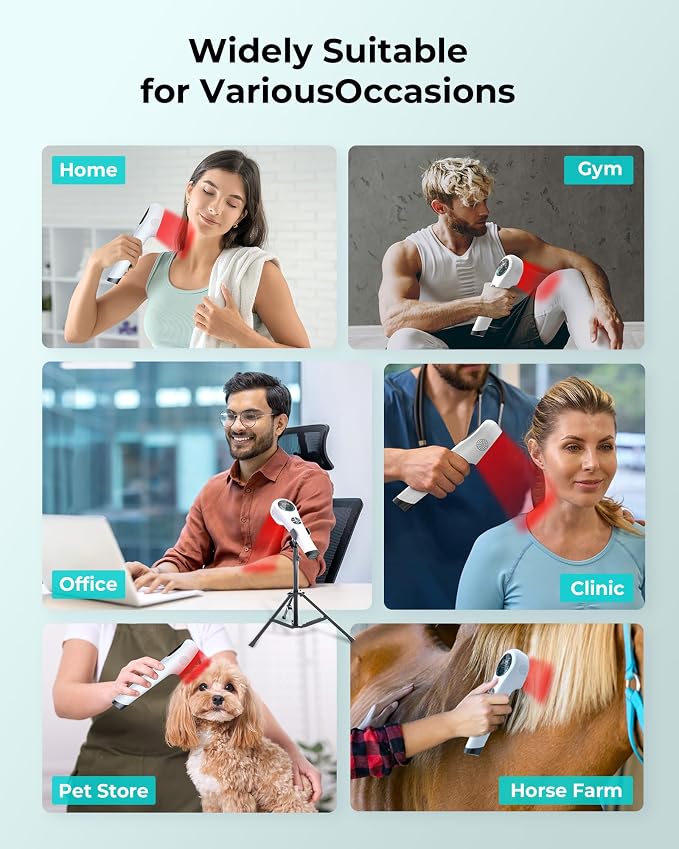 Cold Laser Therapy Device – Dual Wavelength 4×808nm & 14×650nm Red Light Therapy Wand, Handheld Infrared Light Therapy for Humans & Pets, Red Light Therapy for Body, Joint, Back, Knee, Muscle