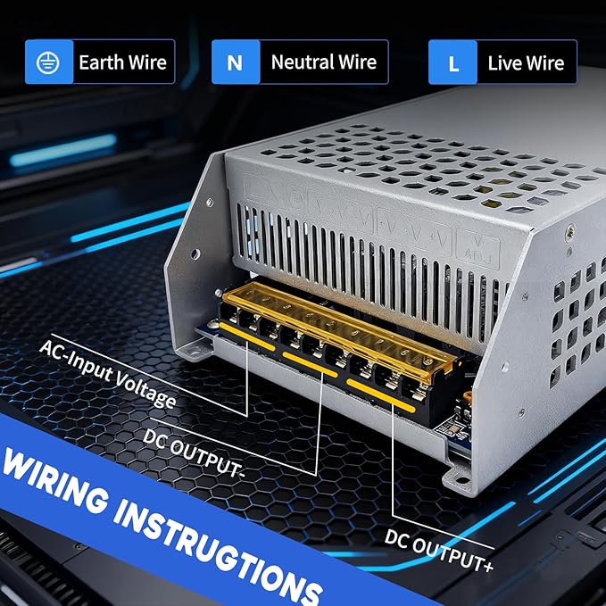 AC to DC Converter 60V 16A 1000W Power Supply,Universal SMPS 110V/120V/220V AC to DC Converter Power Supply Transformer Driver Adapter for CCTV,RV,Pump,LED Strip (DC60V-16A-1000W)