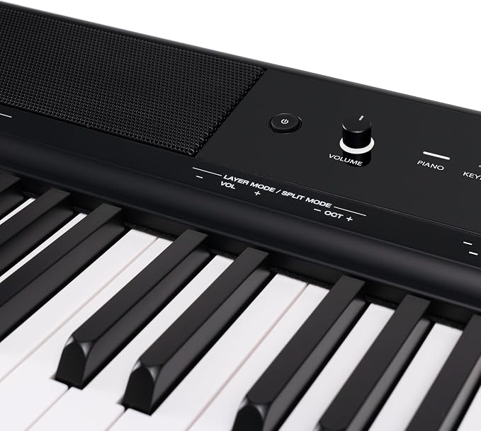 Alesis Recital Home Digital Piano with 88 Hammer Action Weighted Keys, Stand, Pedals and Lessons, Black