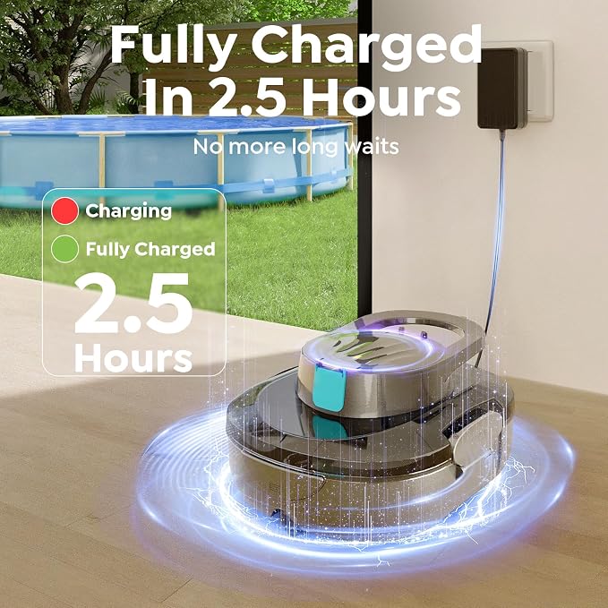 S1 Pro Cordless Robotic Pool Cleaner, 130-Min Runtime, Cleans Up to 1,292 Sq.Ft, Dual-Motor Pool Vacuum, Automatic Cleaner with Large Filter Basket, Fast Charging & Self-Parking (Graphite Gray)