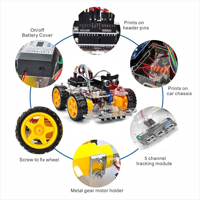 OSOYOO IoT Smart Robot Car Kit for Arduino – Classroom STEM Robotics Kit with WiFi & Bluetooth Control, Coding & Electronics Learning Platform for Schools