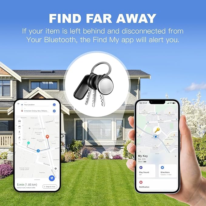 4 Pack Tracker Tags [Apple MFi Certified] Bluetooth Air Tracker Pair with Apple Find My (iOS Only) Smart Tracking Tags Keys Finder Item Locator Worldwide Tracker for Pets (4Pcs/Black)