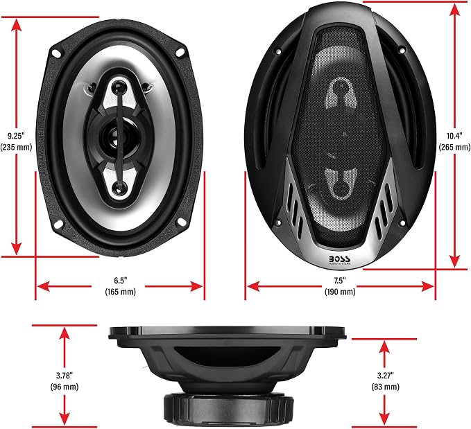 BOSS Audio Systems NX694 6 x 9 Inch Car Door Speakers - 800 Watts (per Pair), Coaxial, 4 Way, Full Range 4 Ohms, Sold in Pairs, Bocinas para Carro